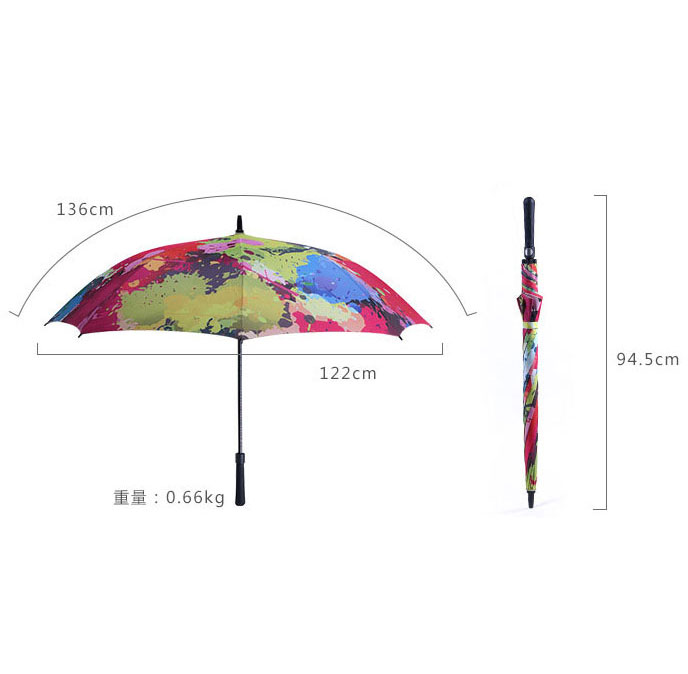 23寸多彩创意直杆伞产品参数