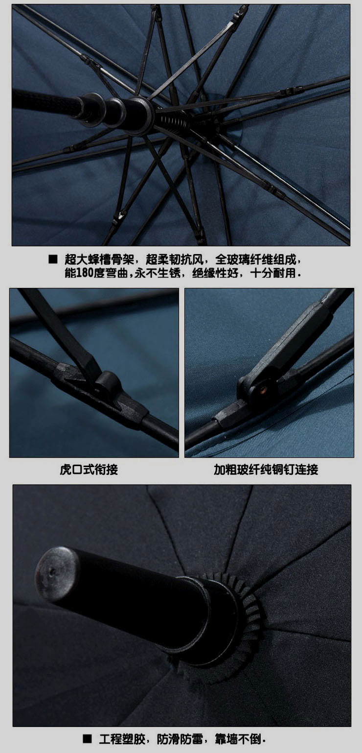 30寸双层防晒直杆伞玻璃纤维伞架展示