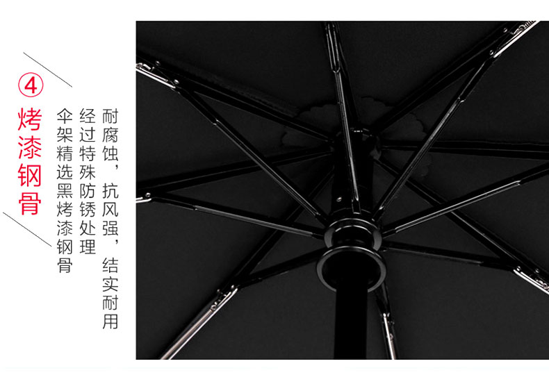 全自动雨水现花折叠伞烤漆钢伞架