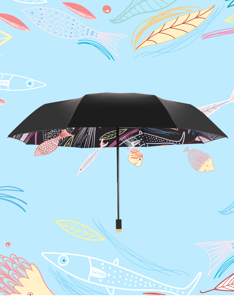 创意海底世界防晒折叠伞